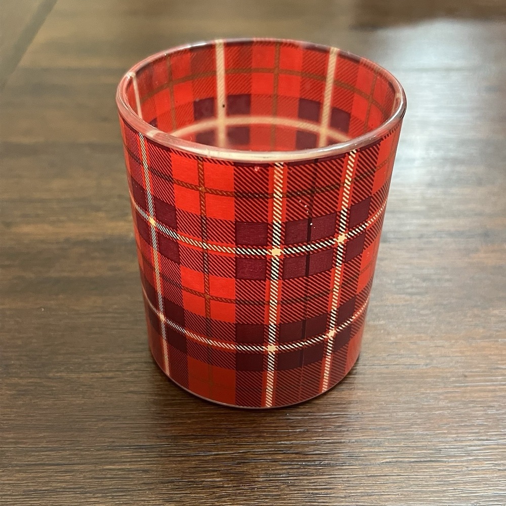 Ralph Lauren‎ Scented Plaid Red Glass Candle Home Decor